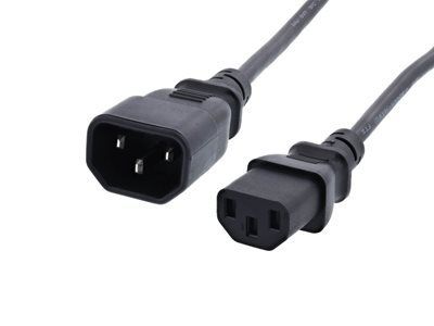 Extensión de cable de alimentación C13 de 2 pies para computadoras y portátiles