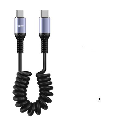Cable de carga de 20 V PD Cable USB-C de 100 W TPE trenzado 5A portátil para el banco de energía