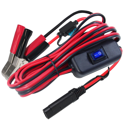SAE a Alligator Clip Cable de batería con fusible en línea y interruptor - 12V de potencia de extensión de plomo para la energía solar, automotriz, bricolaje