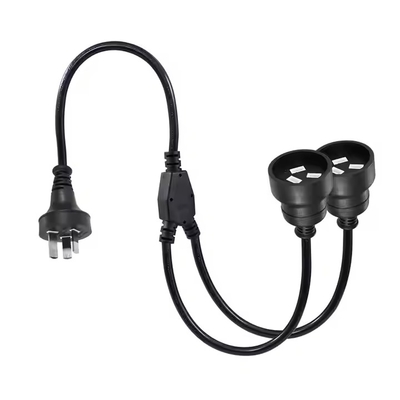 Cable de extensión divisor de enchufe AU a 2 x tomas AUS - Cable de alimentación de red australiano de 3 clavijas