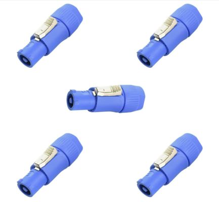 Conector de cable Powercon bloqueable 20A 250V Azul Entrada Gris Salida
