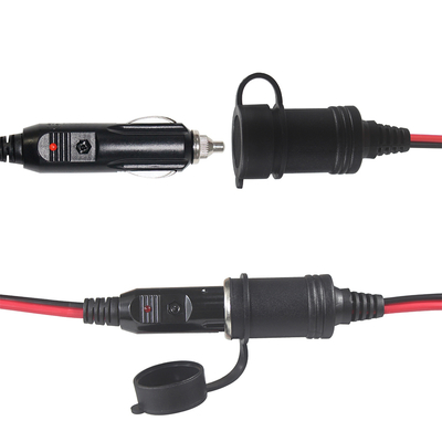 12V del auto del encendedor de cigarrillos a doble enchufe Splitter Adaptador de cable de extensión para la fuente de alimentación de corriente continua GPS Dash Tablet de cámara