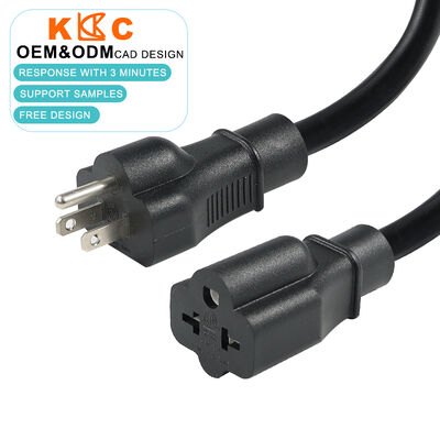 3 núcleo 14AWG / 12AWG 15A/20A NEMA 5-15 / 6-20 conexión al receptáculo de extensión de cables para uso industrial conductores pesados