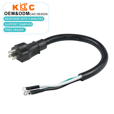 Cable de alimentación para horno SJTW de 15 amperios, terminales de anillo impermeables, enchufe macho Nema 5-15P para electrodomésticos, estándar de EE. UU.